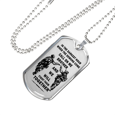 Soldier Dog Tag For Brother Necklace Pendant Glass sealed Call On me Brother
